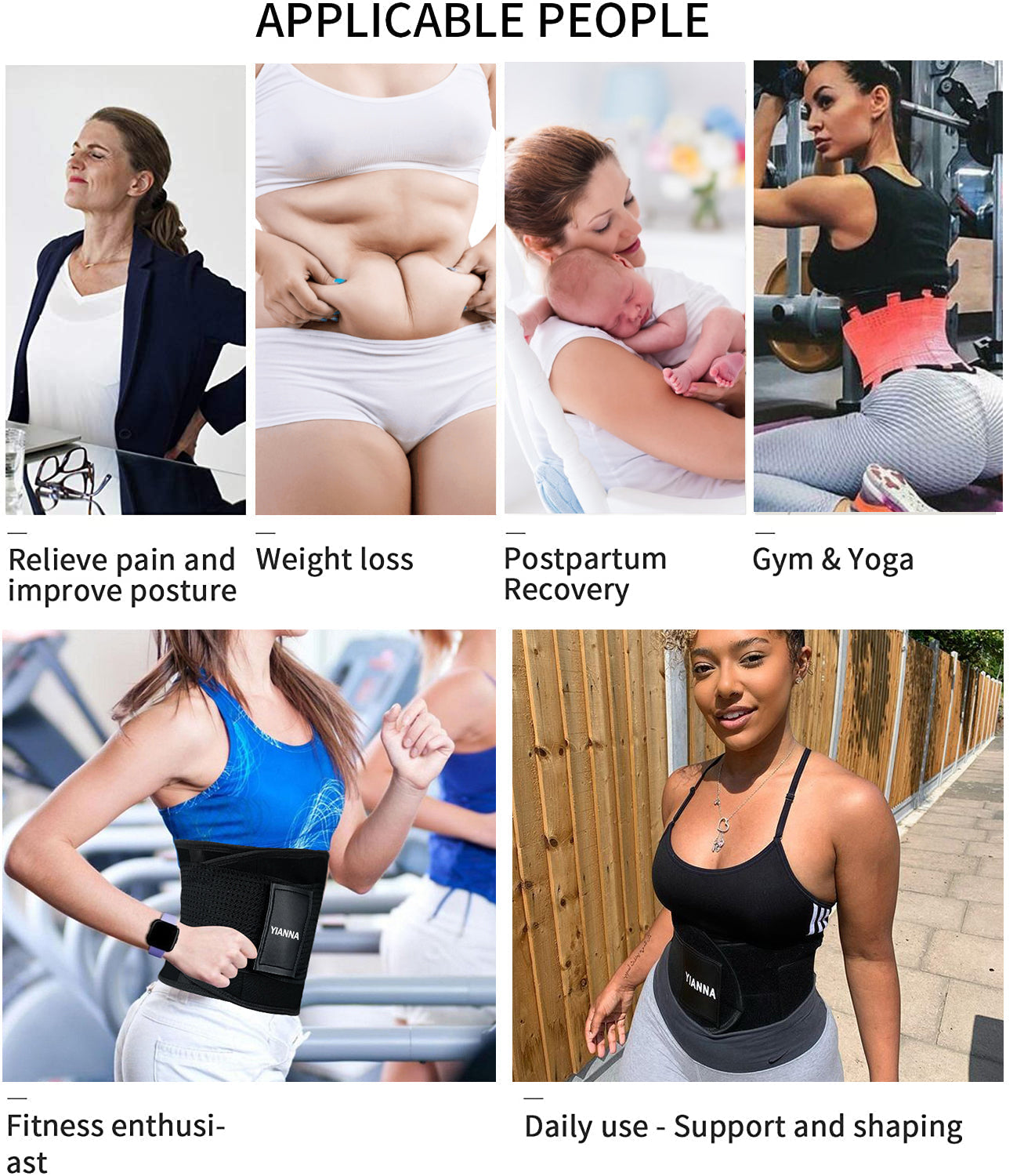 YIANNA Waist Trainer Belt Waist Cincher Trimmer